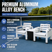 Banc à structure métallique pour utilisation en extérieur sur les terrains de sport, sièges durables en aluminium pour gymnases, parcs, écoles, design personnalisable, sièges sportifs