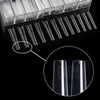 Extension d'ongles artificiel courbés en acrylique, 500 pièces, professionnelle, couverture transparente, d'angle c