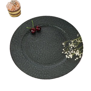Suministros redondos de 13 pulgadas para restaurantes y hoteles, plástico verde oscuro, textura de <span class=keywords><strong>piel</strong></span> de cocodrilo, decoración de boda, placas de cargador - Product Image 1