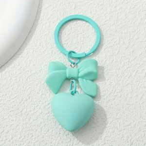 Acrylic Lovely Heart-Shaped Bow <b>Keychain</b> Colorful Hearts Decorative Accessory for Women Bag Charm Pendant - Product Image 2