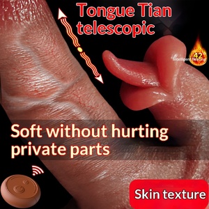 Giocattolo Sessuale per Adulti Dildo con 6 Frequenze Vibrazione Automatica Telescopica Riscaldamento Stimolazione Linguale Telecomando Impermeabile Femminile - Product Image 2