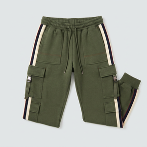 Men <b>Cargo</b> Trousers Side Stripe Drawstring <b>Elastic</b> <b>Waist</b> Lightweight Breathable Casual Summer Jogger <b>Pants</b> - Product Image 1