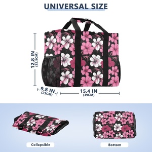 Organizador de Almacenamiento Personalizado con Diseño de Flores Rosas, Bolsa de Lavandería Plegable con Asa para Guardar Ropa - Product Image 3