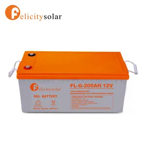 Felicity solar High Efficient 12 v 200 ah Solar Gel recharge battery for solar system