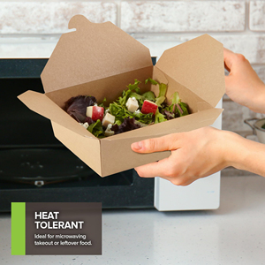 Contenedor de almuerzo desechable de alta calidad, caja de paquete corrugado con logotipo personalizado de cartón de papel Kraft de calidad para almacenamiento de alimentos - Product Image 2