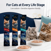 Friandises à lécher crémeuses pour chats Max Pet, bâtonnets de collation au poulet, au thon et au saumon, vente en gros