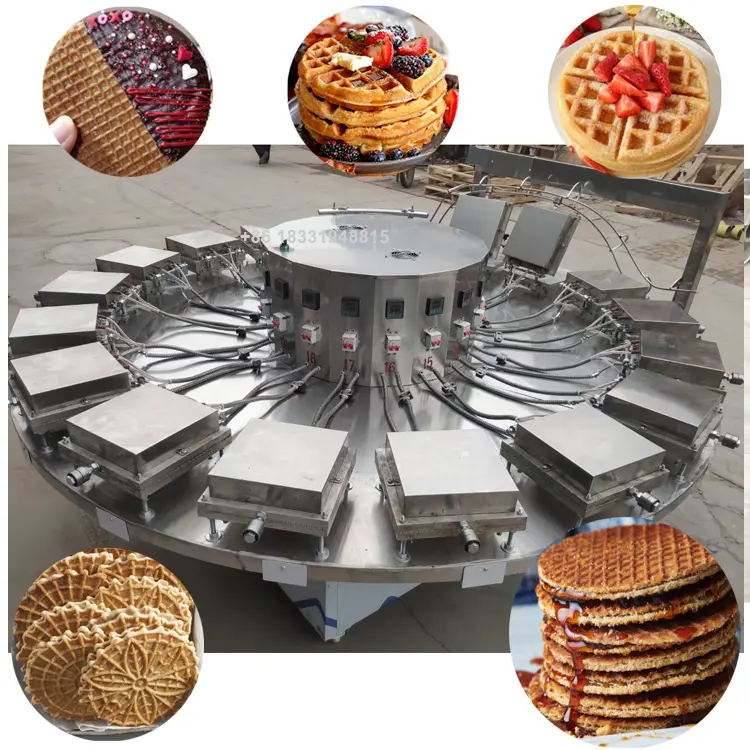 Automatische Waffel-, Wellenmaschine Waffel-, Wellenbackoffer Waffelmaschine Snack-Lebensmittelmaschine Eiscreme-Wellenmaschine