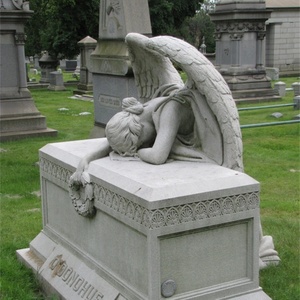 Fabricante Profesional de Estatuas de Ángeles <span class=keywords><strong>Llorones</strong></span> Occidentales Talladas en Mármol, Tamaño Personalizado, Garantía de 5 Años, para Cementerio - Product Image 2