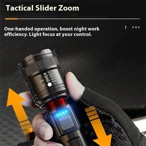 10000-Lumens Siêu Sáng LED Đèn Pin Zoomable Xách Tay Tìm Kiếm Ánh Sáng Không Thấm Nước ABS USB Có Thể Sạc Lại IP67 10W Cắm Trại <span class=keywords><strong>Torch</strong></span> - Product Image 2