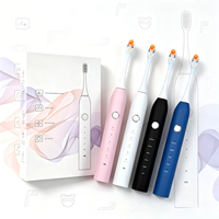 Brosse à dents électrique vibrante portable tendance avec logo personnalisé, rechargeable, IPX7, pour un nettoyage buccal intelligent