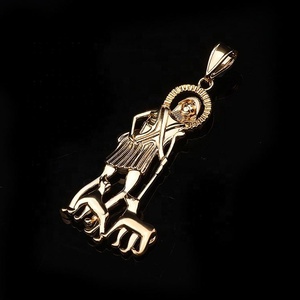 Pendentif religieux en zircon étincelant, collier avec breloques Sainte Vierge Marie, plaqué or antique, bijoux tendance pour usage quotidien - Product Image 5
