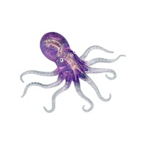 Poulpe en Maltose Souple et Translucide avec Paillettes, Super Extensible, Jouet Coloré en TPR pour Soulager le Stress