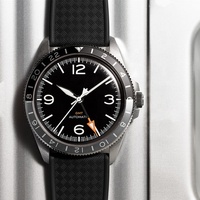 GMT-Reloj de pulsera de acero inoxidable para hombre, automático, mecánico