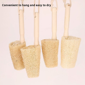 Natural Loofah Pulp Portable Wood Handle <b>Bottle</b> Cleaning <b>Brush</b> Easy to Use Household Appliance - Product Image 4