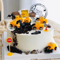 Décoration de gâteau de construction d'ingénierie 0-9 anniversaire fête tracteur camion gâteau décor enfants un an 1er anniversaire garçon bébé douche gâteau