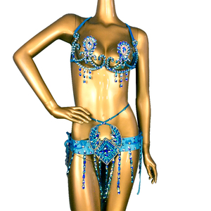 <span class=keywords><strong>Costume</strong></span> de danse du ventre <span class=keywords><strong>sexy</strong></span> pour femmes adultes, samba, <span class=keywords><strong>carnaval</strong></span>, polyester, soutien-gorge à armatures et ceinture, 2 pièces/ensemble, pierres arc-en-ciel, cristaux - Product Image 1