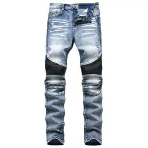 Mens Plus Size Custom Denim Straight Jeans Mid Waist Zipper Fly Casual Style Sustainable Features Direct from Manufacturer