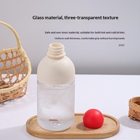 Bouteille d'eau en verre portable et écologique, anti-fuite, en borosilicate, avec nez rouge créatif, finition mate, avec couvercle, idéale pour un cadeau quotidien