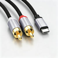 Câble audio USB C vers 2 RCA, prise jack stéréo, compatible avec haut-parleur, téléphone, amplificateur, adaptateur de type C mâle vers mâle, cordon de séparation en Y