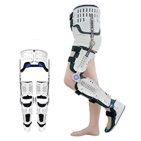 Órtesis de pierna completa HKAFO bilateral con articulaciones de cadera, rodilla y tobillo ajustables en múltiples ángulos para soporte y estabilidad