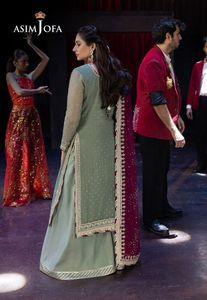 Nouvelle collection : Ensemble Salwar Kameez brodé 3 pièces avec palazzo et dupatta – Tenue de soirée en faux georgette épaisse - Product Image 3