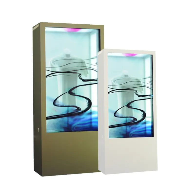 Vetrina lcd trasparente del touch screen dell'esposizione dell'affissione a cristalli liquidi dello schermo trasparente verticale dell'oem