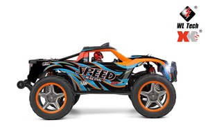 WLtoys 104009 1/10 4WD RC <span class=keywords><strong>Monster</strong></span> <span class=keywords><strong>Truck</strong></span> 45km/h Auto Todoterreno <span class=keywords><strong>de</strong></span> Alta Velocidad Bigfoot con Motor 550, Engranajes Metálicos, Luces LED, Juguete RTR - Product Image 5