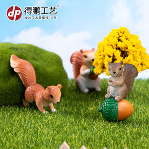 Squirrel <b>Miniature</b> Garden Ornaments PVC Animal Figurines Indoor Outdoor Decoration D1231 - Product Image 4