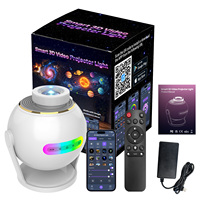 Projecteur d'étoiles intelligent WiFi 3D Planétarium, 60 thèmes, projection HD claire, arrêt automatique, contrôle par application, lampe d'ambiance pour fête