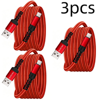 Kabel Pengisi Daya Cepat USB 2.0 ke Tipe C 7A, Kabel Data Berjaring untuk Ponsel Android, Tablet, dan Power Bank