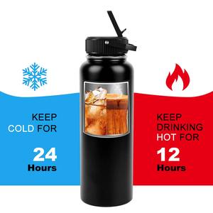 Offre Spéciale – Cadeau d'Affaires : Bouteille d'Eau Isotherme en Acier Inoxydable de 1L (12, 24, 32, 40, 64 Oz) avec Paille et Logo pour la Salle de Sport - Product Image 3