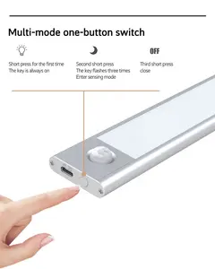 USB аккумуляторная Магнитная палка в любом месте светодиодный светильник для шкафа активируемый движением беспроводной светодиодный датчик под шкафом свет