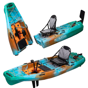 Kayak de pêche modulaire en plastique monoplace de 3 m, pliable et détachable en 2 parties, certifié CE, avec aileron, pédale ou moteur pour la navigation - Product Image 2