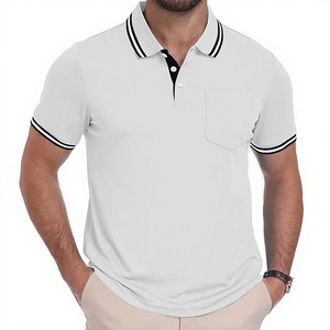 OEM Logo Branded <b>Men's</b> for Shirt Solid 50% Cotton/50% Polyester 220 GSM Breathable Wholesale Custom Printed Golf <b>Neck</b> - Product Image 4