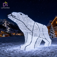 Décoration de Noël à LED, ours polaire, paysage de centre commercial, monument, lumière LED 3D géante imperméable pour extérieur, motif commercial