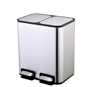 Wholesale customized good quality trash bin Step on 24L 12L+12L design trash can waste bin household kitchen garbage bin