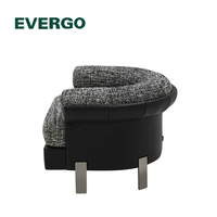 Fauteuil d'appoint moderne en tissu de lin, avec accoudoirs incurvés, fauteuil simple rembourré pour salon, chambre à coucher, décoration intérieure, meubles
