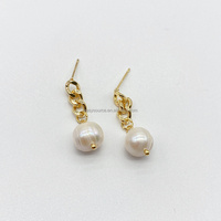 RE6001 Boucles d'oreilles en perles d'eau douce naturelles Boucles d'oreilles pendantes de mariage Bijoux d'oreille Accessoire de mariée