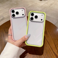 Coque de téléphone à panneau arrière détachable, pare-chocs en silicone PC transparent vierge remplaçable pour impression UV, couleur bonbon pour iPhone 17 16 18 Pro Max