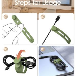 Câbles de fixation créatifs en silicone très demandés – Organiseur de câbles et attaches pour accessoires de téléphone - Product Image 3