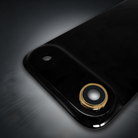 Nouvelle conception de coque de téléphone portable avec motif au dos, plaqué or 24 carats de luxe pour iPhone 17 air