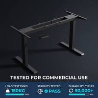 Cadre de bureau électrique réglable avec double moteur, pieds et barres transversales en acier robuste, bureau assis-debout réglable en hauteur pour ordinateur de bureau