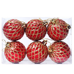 6cm <b>Plastic</b> Electroplated Special-shaped Christmas Ball Ornaments Hand Painted Round Baubles Xmas <b>Tree</b> Holiday Decorations - Product Image 4