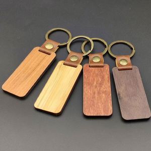 Luxury DIY Blank Wood Keychain Wholesale Key <b>Ring</b> Round& Rectangle Car Keychain Decoration Key Holders - Product Image 3