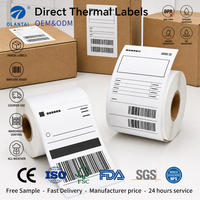 Rouleau d'étiquettes vierges autocollantes pour impression thermique directe, papier adhésif pour marquage et numérisation des emballages carton