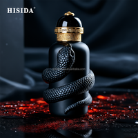 Nouveau Creative Crimp Mat Noir Parfum Bouteille Vide 100ml 150ml Irrégulier De Luxe Unique Bouteille De Parfum En Verre avec Forme De Serpent