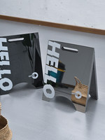 Panneau publicitaire vertical autoportant en acier inoxydable miroir, type A, personnalisable, plusieurs tailles disponibles
