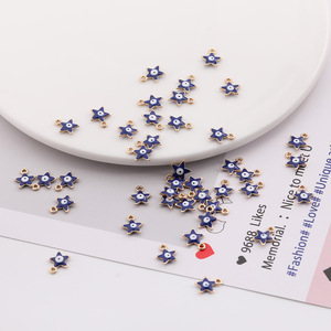 Colgante de aleación Estrella Ojo Turco, Fornituras de joyería DIY para la fabricación de pulseras y collares, Accesorios multicolor de tamaño pequeño - Product Image 4