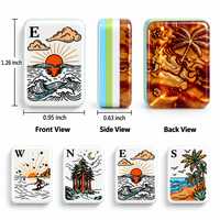 Jeu de Mahjong Américain Thème Océan 160 Tuiles – Tuiles Acryliques 4 Couches avec Motifs Planche de Surf, Palmier et Plage pour Soirées Jeux et Cadeaux