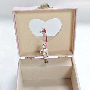 Boîte à musique licorne boîte à bijoux emballage pour filles et garçons cadeau ballerine boîte à bijoux musicale en bois jouets pour enfants manivelle - Product Image 2